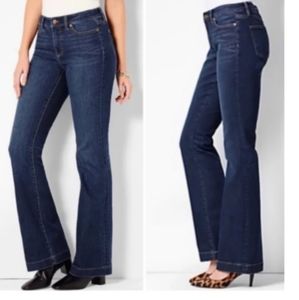 Talbots Flawless 5 Pocket Slimming Flare Jeans in Nile Wash, Size 14, NWT